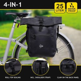 SAKWA PLECAK TORBA ROWEROWA NA TYŁ BAGAŻNIK 4W1 25L CZARNA DUNLOP