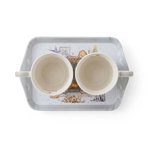 Idą Święta Kubki Porcelanowe & Tacka 3 szt.