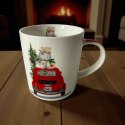 Świąteczny Samochód Kubek Porcelanowy w Ozdobnym P