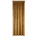 Zasłona VILLA gotowa 140x270 cm miodowa Gładka, jednokolorowa zasłona z miękkiego welwetu o charakterystycznym dla aksamitu poły