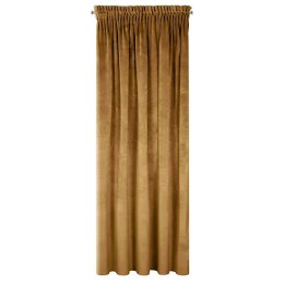 Zasłona VILLA gotowa 140x270 cm miodowa Gładka, jednokolorowa zasłona z miękkiego welwetu o charakterystycznym dla aksamitu poły
