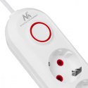 Listwa zasilająca 5 gniazd MCE395 W 3xUSB, 110-240v AC 50/60Hz, 2,1A max 2500W, biała