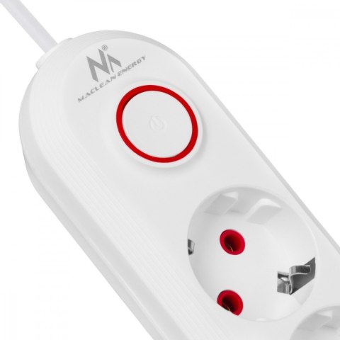 Listwa zasilająca 5 gniazd MCE395 W 3xUSB, 110-240v AC 50/60Hz, 2,1A max 2500W, biała