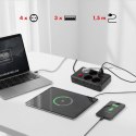 Listwa zasilająca MCE392 B, 4 gniazda 3xUSB, 110-240V AC 50/60Hz, 2.1A max 2500W, 1,5m czarna