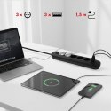 Listwa zasilająca MCE395 B 5 gniazd 3xUSB, 110-240V AC 50/60Hz, 2.1A max 2500W, czarna