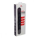 Listwa zasilająca MCE395 B 5 gniazd 3xUSB, 110-240V AC 50/60Hz, 2.1A max 2500W, czarna