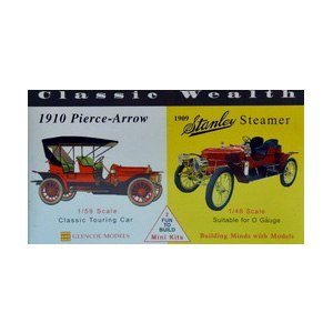 Model plastikowy - Samochody Classic Wealth - 1910 Pierce Arrow / 1909 Stanley Steamer - Glencoe Models (2szt)