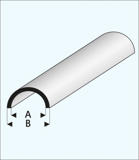 Półokrągły Profil plastikowy 1,5 x 3,0 x 1000 mm - MAQUETT