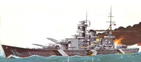 Model plastikowy Lindberg - Niemiecki okręt wojenny Scharnhorst