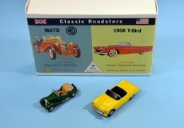 Model plastikowy - Samochody Classic Roadsters - MG-TD / 1958 T-Bird - Glencoe Models (2szt)