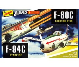 Model plastikowy - Zestaw 2 Samolotów US Korean War Fighters - F-80c Shooting Star F-94c Starfire - Lindberg