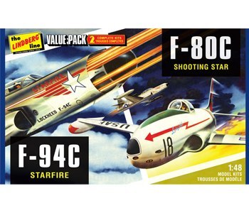 Model plastikowy - Zestaw 2 Samolotów US Korean War Fighters - F-80c Shooting Star F-94c Starfire - Lindberg