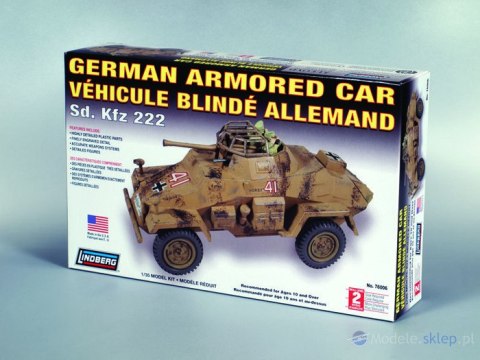 Model plsatikowy Lindberg - Lekki niemiecki wóz opancerzony Sd. Kfz 222