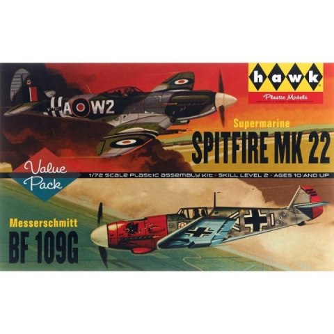Modele plastikowe - Spitfire Messerschmitt Me109 2-pak - Lindberg