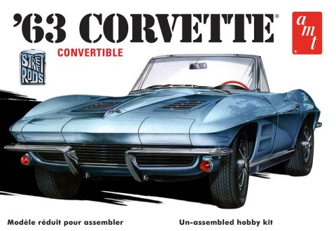 Model Plastikowy - Samochód 1:25 1963 Chevy Corvette Convertible - AMT1335