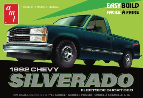 Model Plastikowy - Samochód 1:25 1992 Chevrolet Silverado Shortbed Fleetside Pickup Easy Build Car - AMT1408