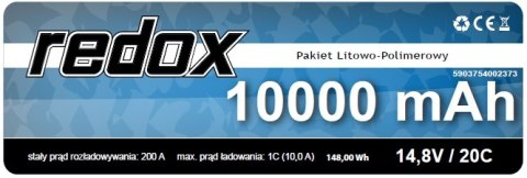 Redox 10000 mAh 14,8V 20C XT-90 - pakiet LiPo