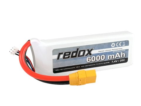 Redox 6000 mAh 7,4V 20C XT90 - pakiet LiPo