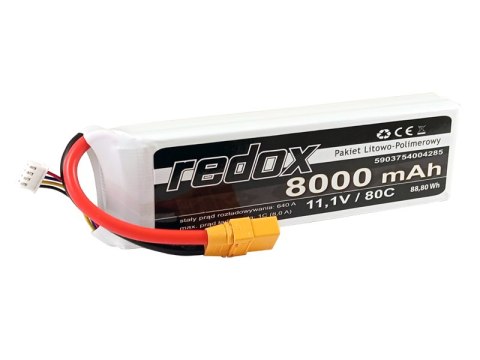 Redox 8000 mAh 11,1V 80C XT-90 - pakiet LiPo