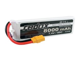 Redox 8000 mAh 7,4V 80C XT-90 - pakiet LiPo