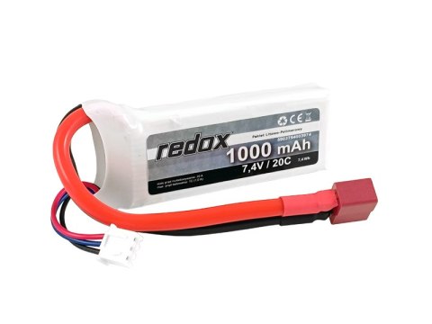 Redox LIPO 1000 mAh 7,4V 20C DEAN - pakiet LiPo
