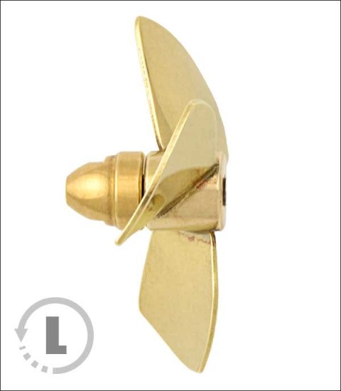 Śruba Mosiężna 3-łopatowa 35 mm M4 - lewa (CCW) - RABOESCH