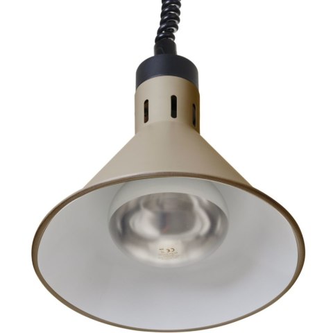 Lampa do podgrzewania potraw wisząca stożkowa śr. 275 mm 250 W - beżowa