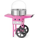 Maszyna urządzenie do waty cukrowej z wózkiem na kółkach bez pokrywy 1130 W - różowa