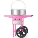 Maszyna urządzenie do waty cukrowej z wózkiem na kółkach bez pokrywy 1130 W - różowa