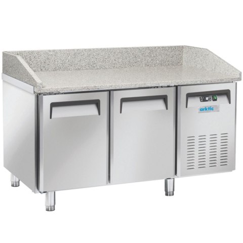 Stół chłodniczy do pizzy z granitowym blatem rantem 2-drzwiowy 128 l 210 W