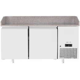 Stół chłodniczy do pizzy z granitowym blatem rantem 2-drzwiowy 250 l 250 W 151x80x88 cm