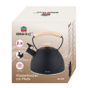 CZAJNIK 2,5L Z GWIZDKIEM KINGHOFF KH-1999 CZARNY MAT