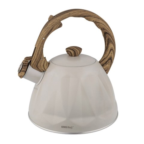 CZAJNIK 2L Z GWIZDKIEM KINGHOFF KH-1998 BEŻOWY MAT