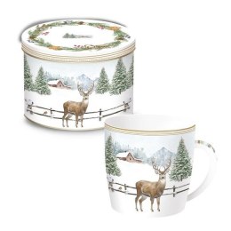 Jeleń Kubek Porcelanowy w Ozdobnej Puszce 350 ml