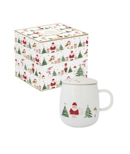 Magia Świąt Mikołaj Kubek Porcelanowy z Zaprzaczem w Ozdobnym Pudełku 450 ml