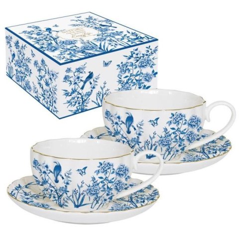Rajski Ogród - Zestaw Filiżanek ze Spodkiem Porcelanowych do Espresso w Ozdobnym Pudełku 100 ml