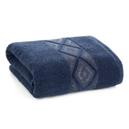 Ręcznik z błyszczącą nicią AZARI 70x140 granat