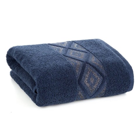 Ręcznik z błyszczącą nicią AZARI 70x140 granat