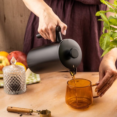 STALOWY ZAPARZACZ TŁOKOWY DO KAWY HERBATY 1L KINGHOFF KH-1996