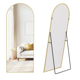Duże lustro stojące ze złotą ramą 165x60 cm