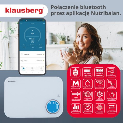 ELEKTRONICZNA WAGA KUCHENNA 5kg KLAUSBERG KB-7938 Bluetooth