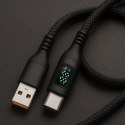 KABEL USB-C/USB-A M-M 480Mbps 60W 2m ART czarny, oplot, wyświetlacz