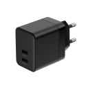 Ultra Compact GaN Ładowarka sieciowa 2x USB-C 35W PD 3.0 z PPS Czarna