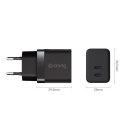 Ultra Compact GaN Ładowarka sieciowa 2x USB-C 35W PD 3.0 z PPS Czarna