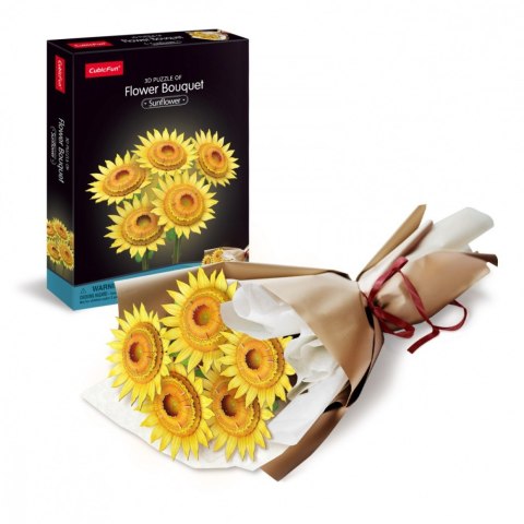 Puzzle 3D Bukiet kwiatów duży - Słoneczniki