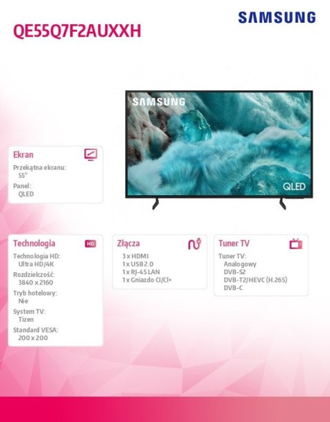 Telewizor QLED 55 cali QE55Q7F2AUXXH