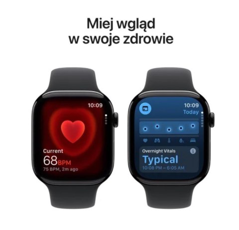 Watch Series 11 GPS + Cellular, koperta 46 mm z tytanu w kolorze naturalnym, pasek sportowy w kolorze górskiej szarości - rozmia