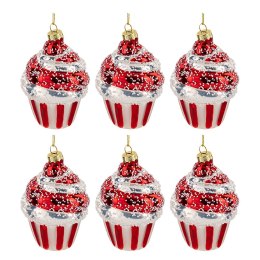 Bombki choinkowe babeczka 6szt szklane