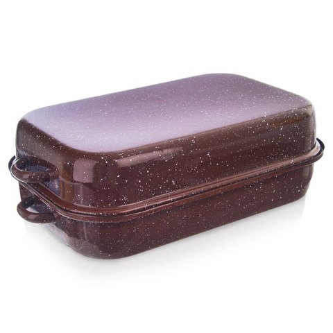 Brytfanna gęsiarka z pokrywką do piekarnika emaliowana prostokątna 1.5L ORION 127020