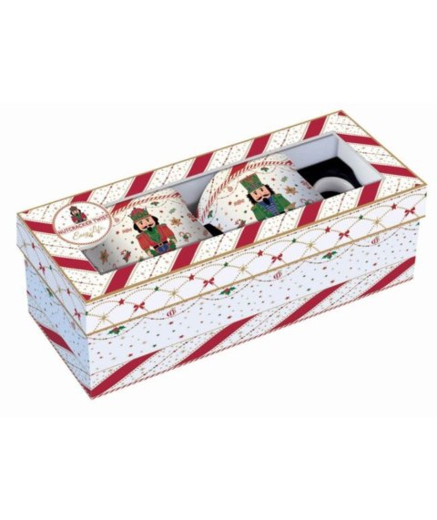 Dziedek do orzechów Kpl. 2 wysokiej jakości kubków Fine China 300 ml w zestawie prezentowym